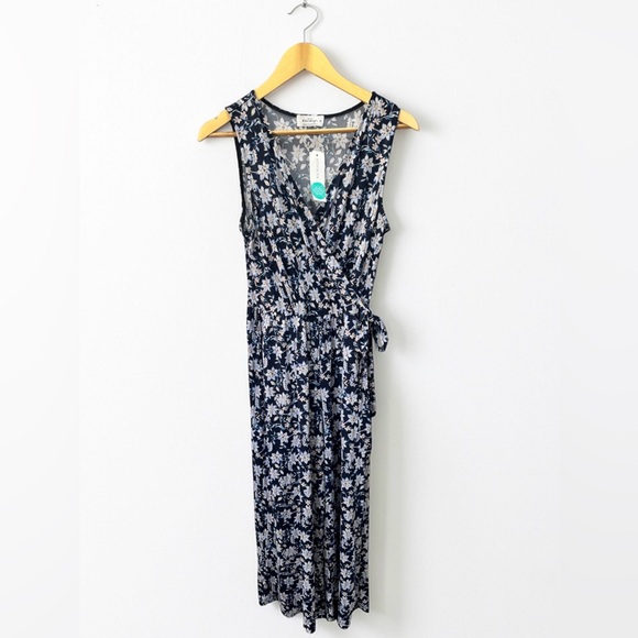 Kaileigh Dresses & Skirts - Kaileigh Jumpsuit Blue Floral Pockets Size M Delaney NWT Cottagecore V-neck
